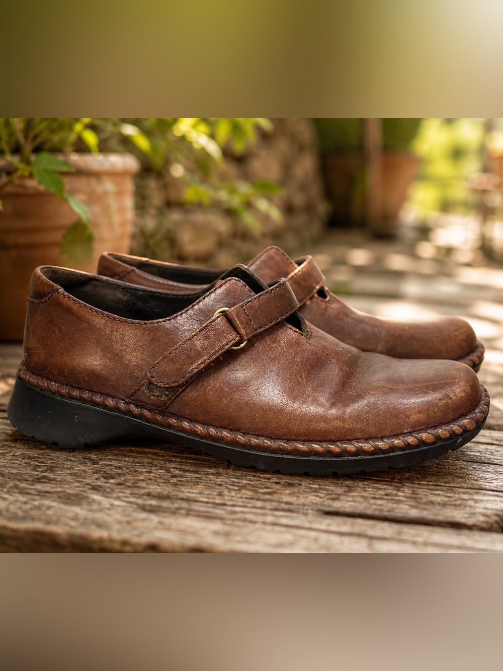 Clarks Brown Leather Mary Jane Comfort Shoes
